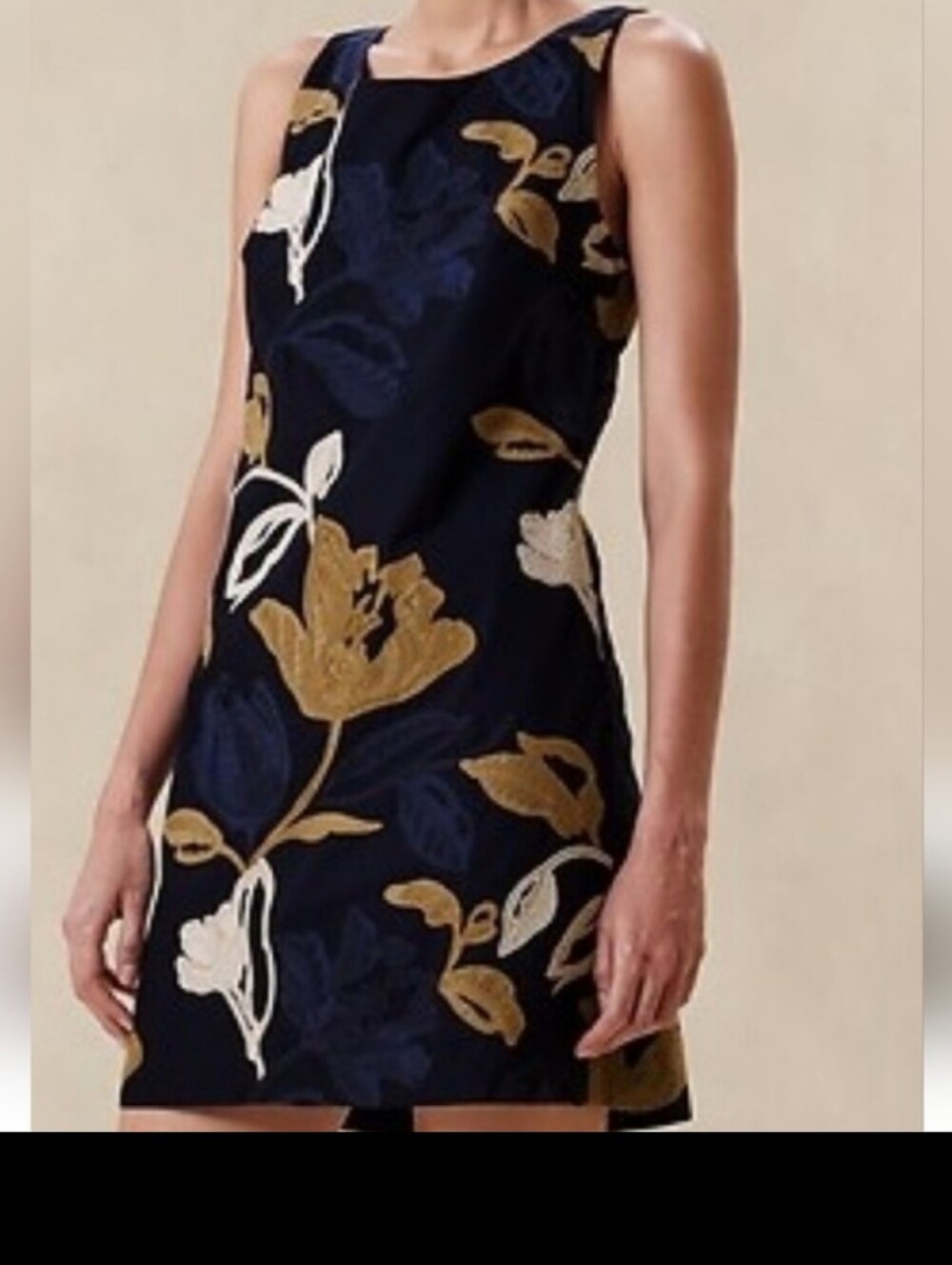 FIRE THIS DRESS Banana Republic Black Dress with Mustard Trim